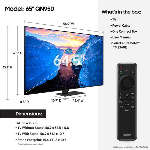 Samsung QN95D QN65QN95DAF 65" Class LED-LCD TV QN65QN95DAFXZA